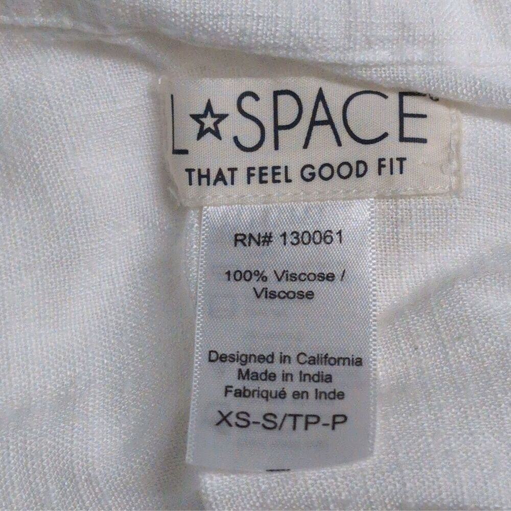 L*Space White Long Button Down Collared Shirt Dress Front Pocket Viscose XS/S - Picture 4 of 6
